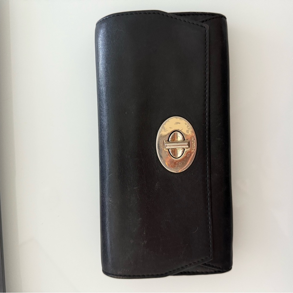 Vintage Coach Black Leather Wallet Collection